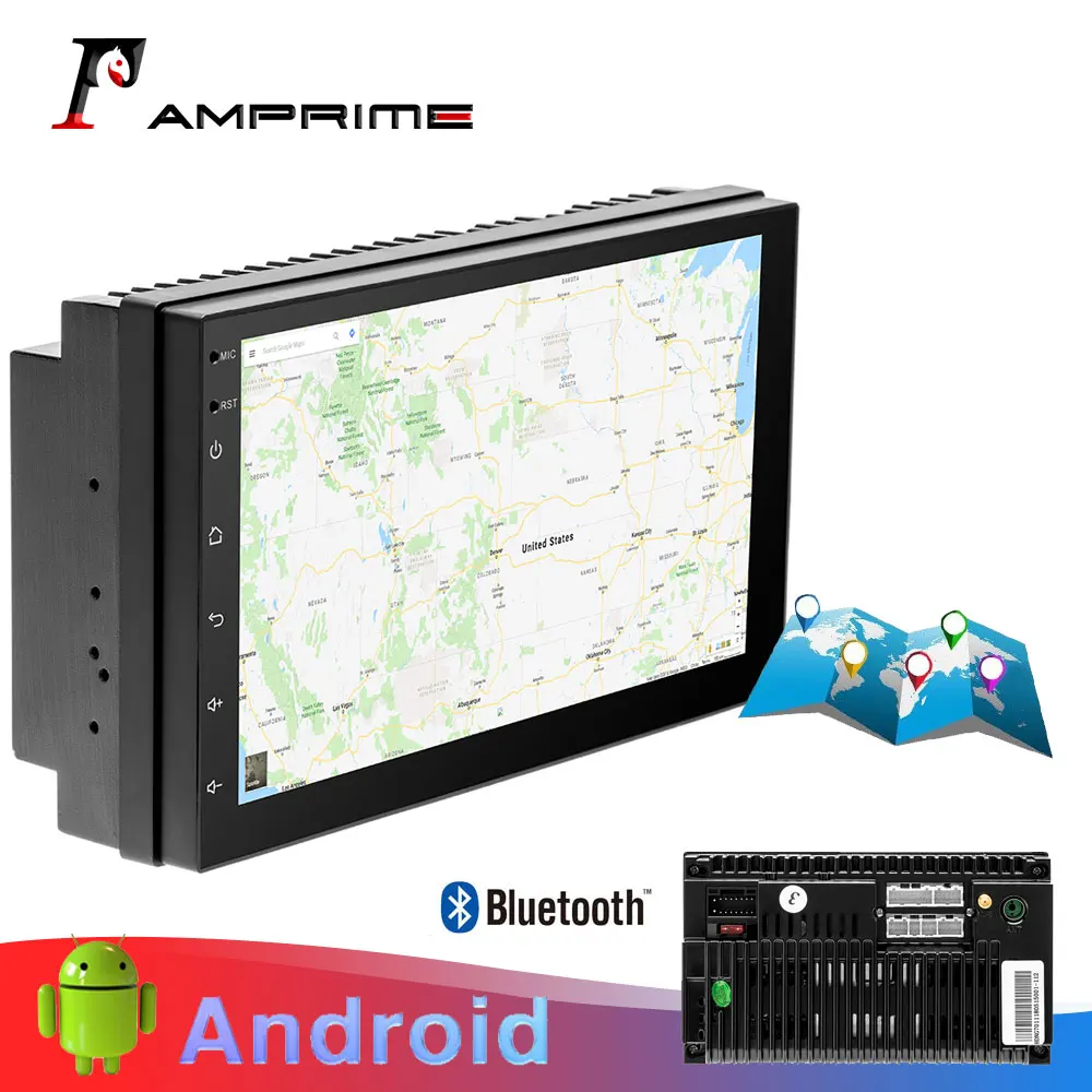 AMPrime 2 Din Android Автомагнитола 7 ''Автомобильный мультимедийный MP5 плеер стерео gps Bluetooth wifi FM USB аудио плеер Зеркало Ссылка стерео