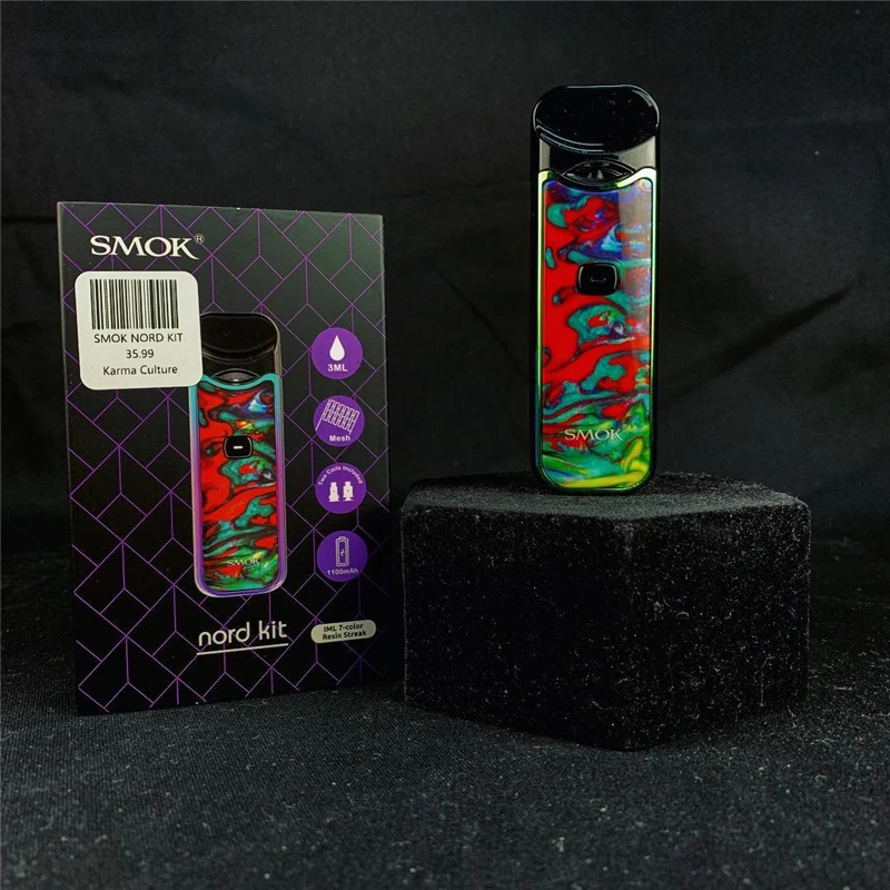 2 шт. новый цветной набор Smok Nord Vape pod 1100 мАч встроенный аккумулятор 3 мл картридж Pen