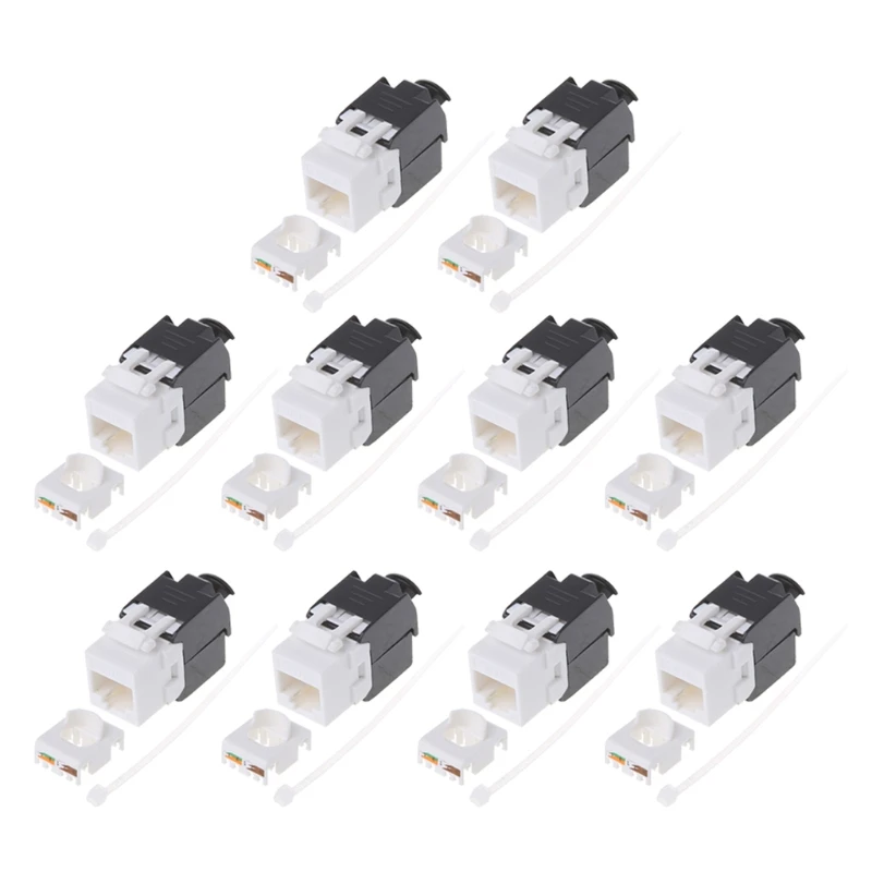 

10pcs Gigabit RJ45 CAT6 Keystone Jacks Modules Tool-free Connection Cable adapte New Design Hot