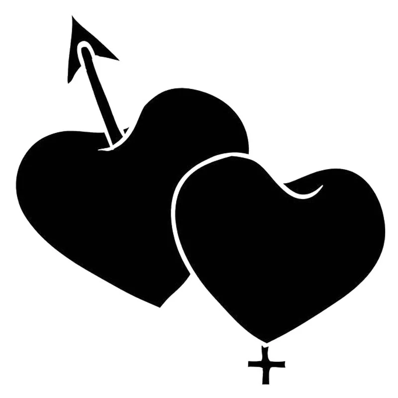 

16.7cm*16.6cm Two Hearts in Love Fashion Stickers Decals window Styling Vinyl