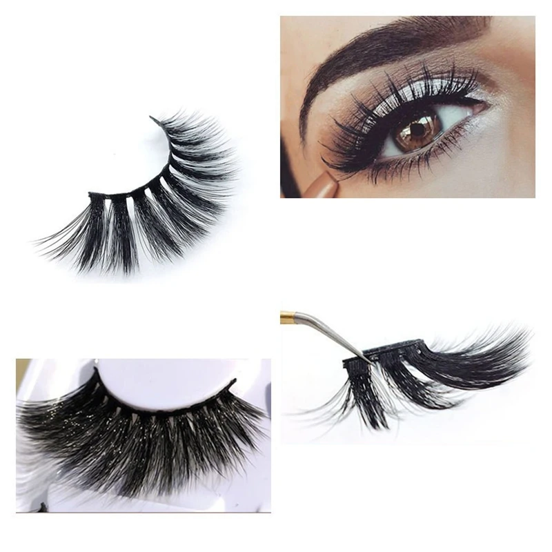 Накладные ресницы 3D норковые Объемные пушистые накладные для наращивания густые