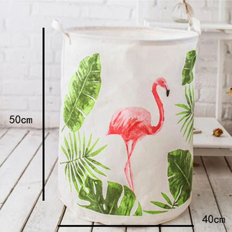 Flamingos Новая Большая вместительная корзина для белья с героями мультфильмов, корзина для грязной одежды, складная корзина для хранения детских игрушек, переносная корзина для хранения белья и бюстгальтеров - Цвет: Flamingos