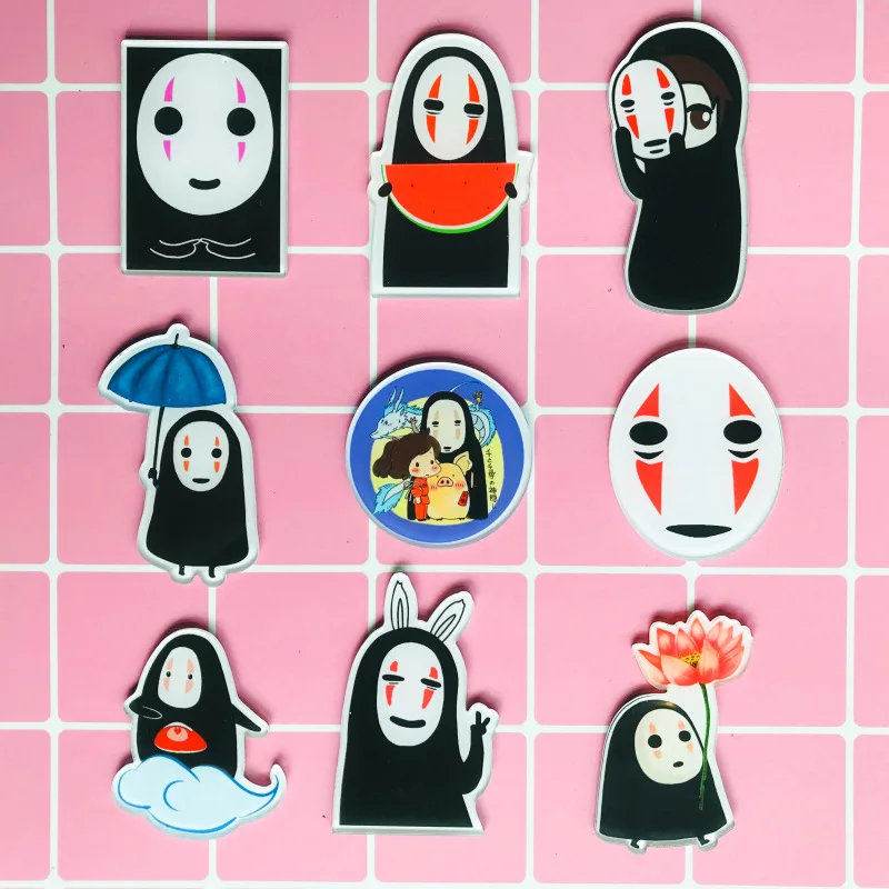 1 шт. Harajuku прекрасный мультфильм нет лица мужчины Броши Значки для женщин рюкзак