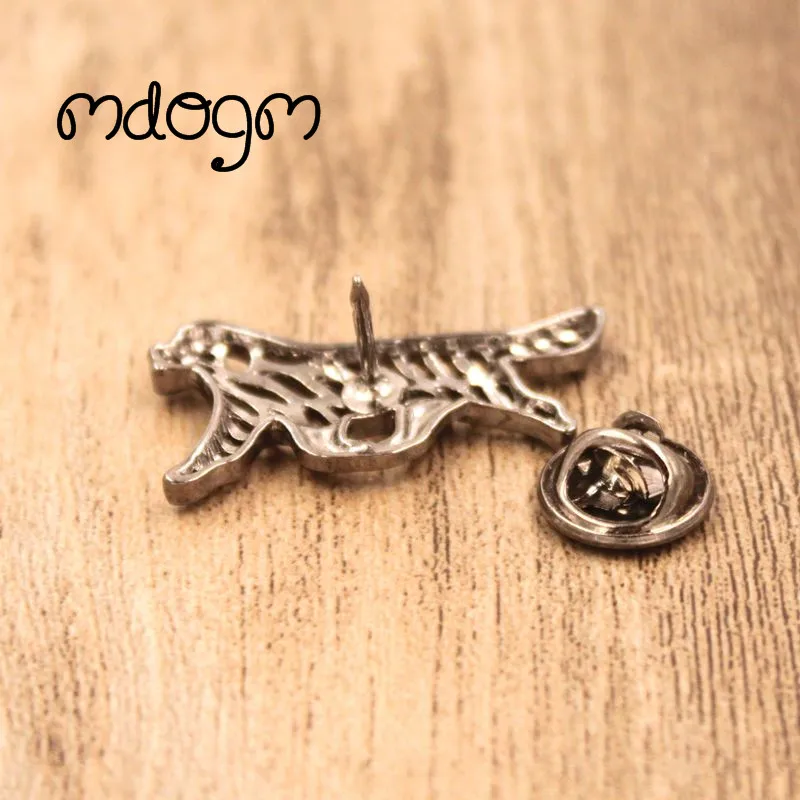 Mdogm Newfoundland Dog Animal Brooches And Pins Birthday Suit Cute Funny Metal Small Collar Badges Gift For Male Men B123 | Украшения и