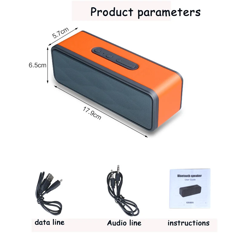 Новый bdf gs805 Портативный мини-динамик bluetooth Беспроводной динамика сабвуфер аудио