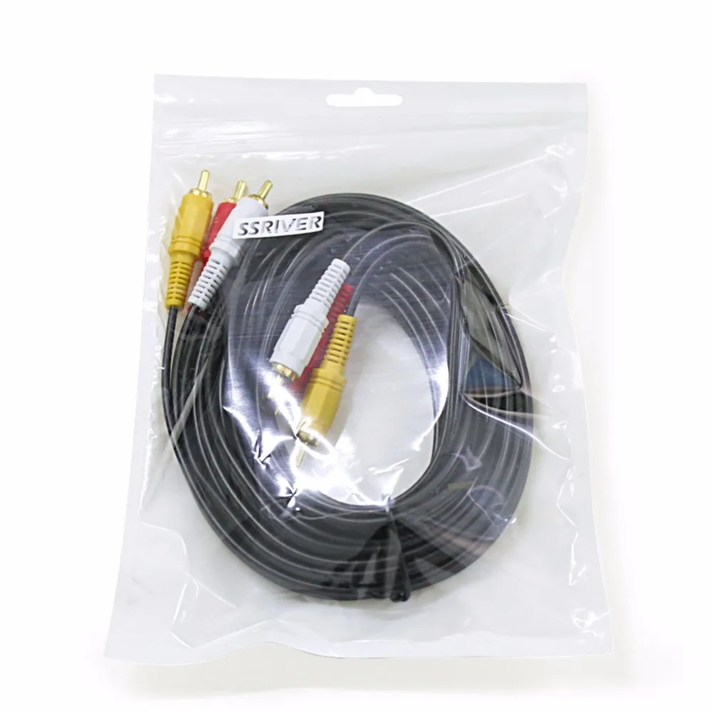 SSRIVER 3RCA штекер на 3 RCA мужской композитный аудио видео av кабель 3X Розничная и