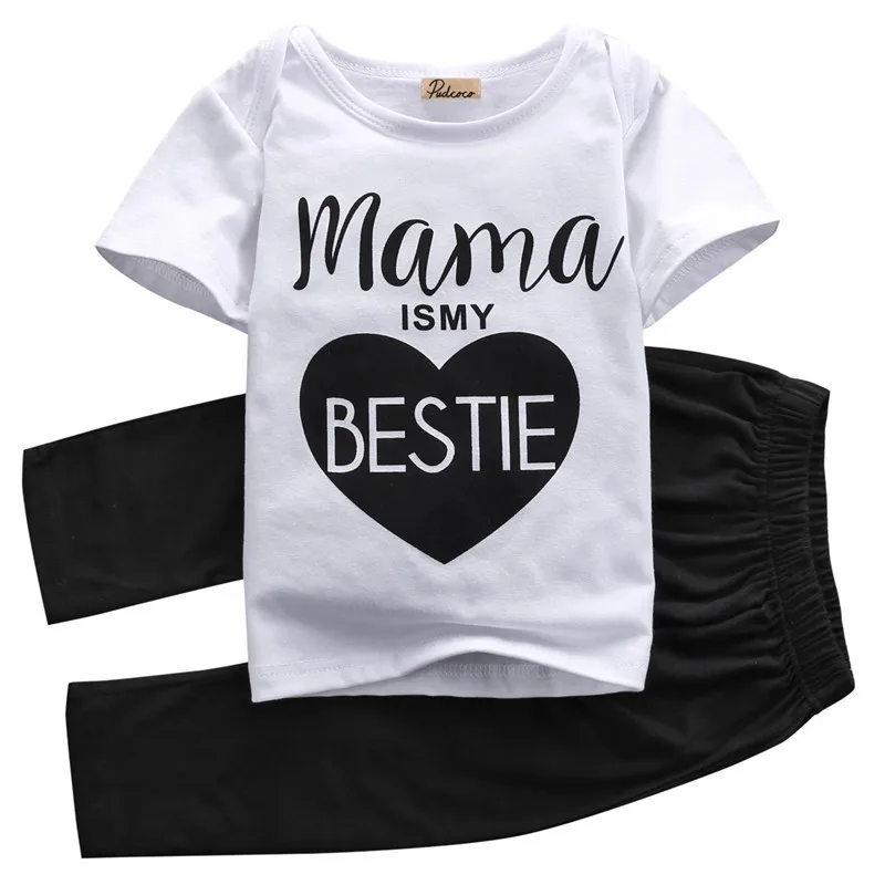 Хлопковая футболка и длинные брюки для новорожденных на возраст 0-24 месяца | Мать