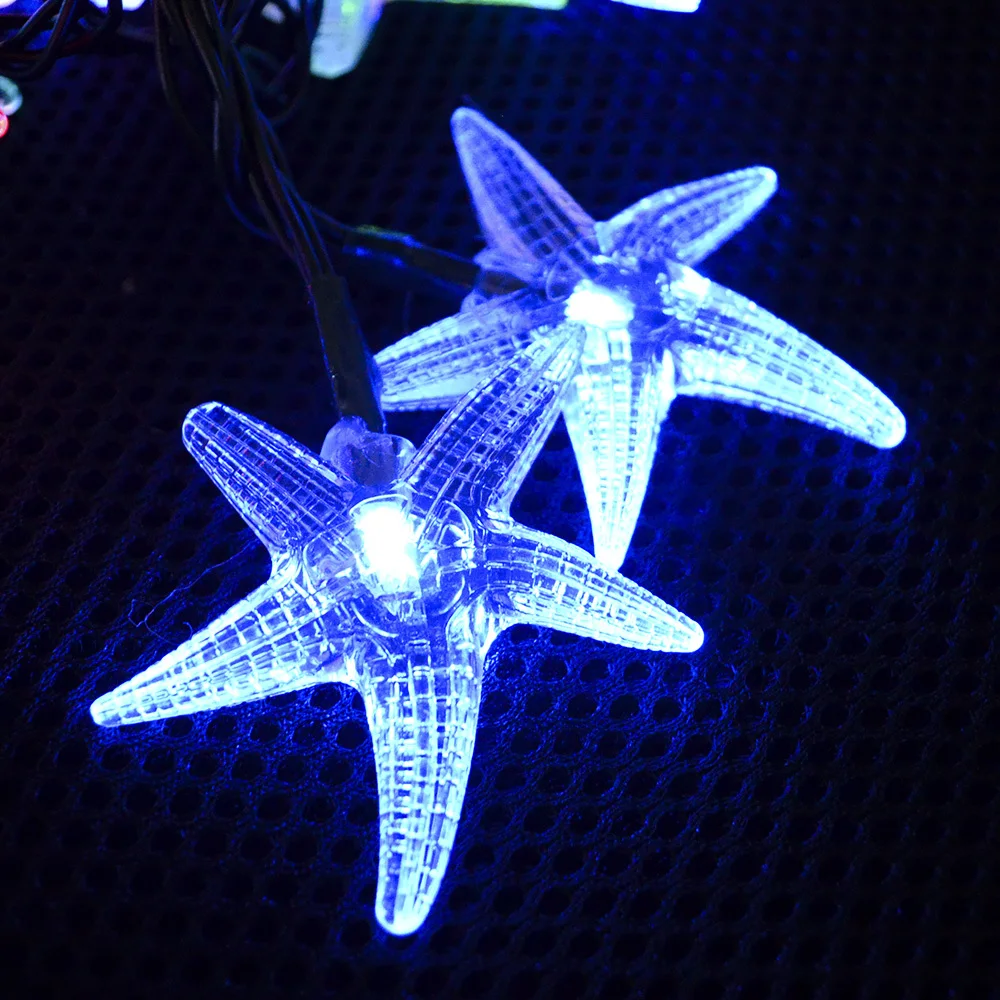 20 Starfish LED Solar String Light 4.8M For Outdoor Wedding Garden Decoration Christmas lamp lighting | Лампы и освещение