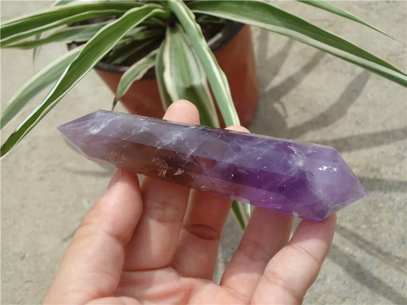 12 сторонний натуральный аметист кварц кристалл DT лампочка фотоэлемент 120g|healing