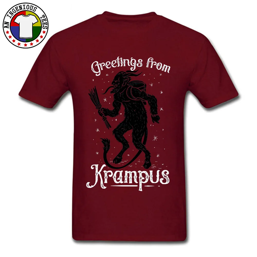 Krampus демон дьявол Монстр футболка зеленая Шея Осень хлопок ткань топ футболки повседневные короткий рукав футболки для мужчин новинка - Цвет: Maroon