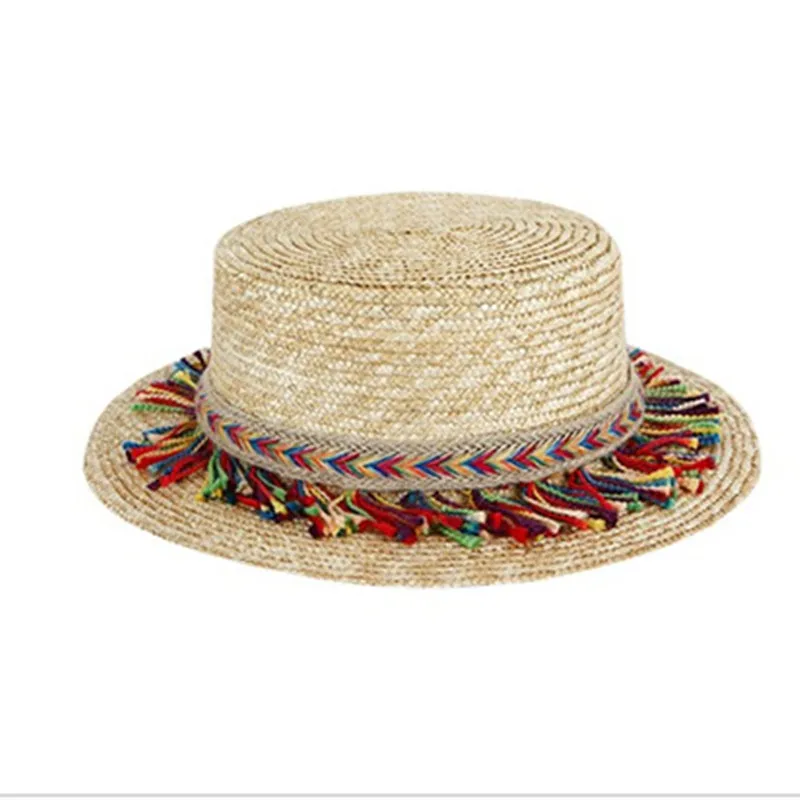 2017 Горячая ручной Для женщин Девушка Лето кисточкой соломенная Шляпы