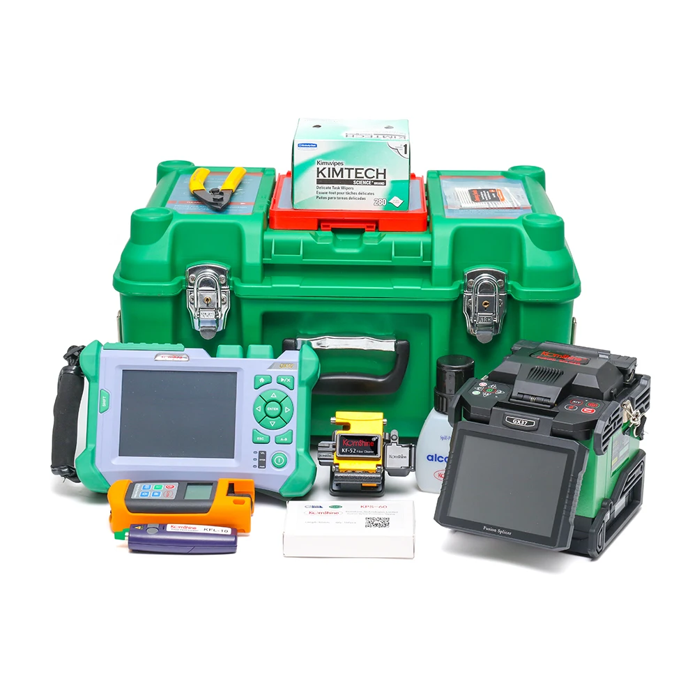 FTTx Fiber Fusion Splicer KOMSHINE GX37 Cleaver + QX50 MS2 SM MM 850/130 1310/1550 нм 30dB OTDR оптический измеритель