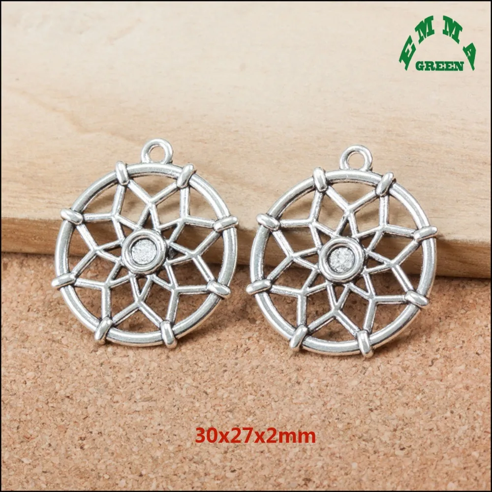 

Silver Charm Dreamcatcher Various Hollow Filigree Flower Charms Connectors Metal Zinc Alloy Trendy Pendants for DIY Jewelry