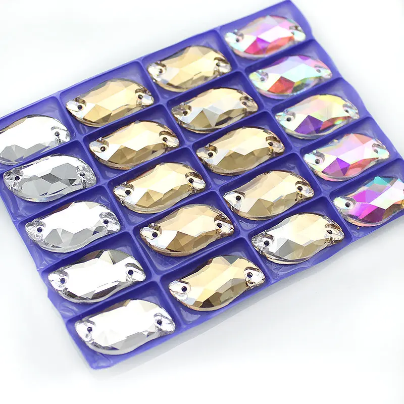 Серебряная основа прозрачный кристалл AB пришит камень плоские стразы в форме S