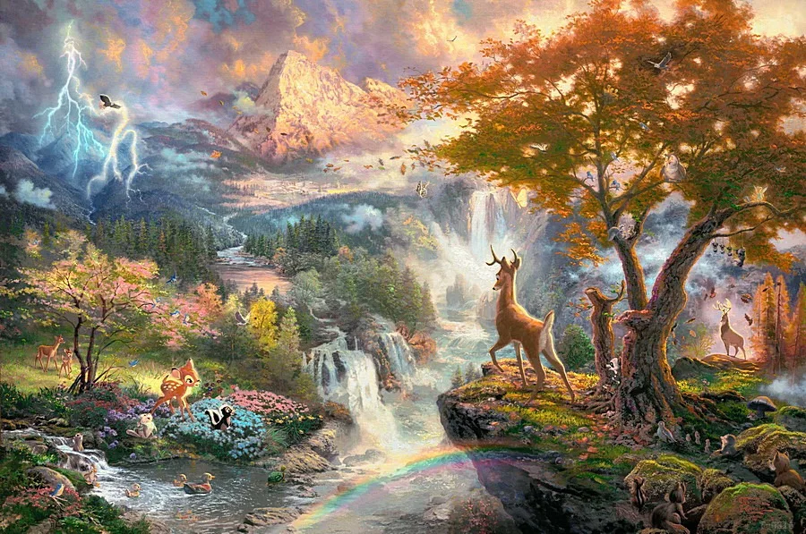 Canvas No Stretched Томас кинкаде холст живопись сказочные персонажи искусство гостиной украшение стены мастер HD печать картины на холсте плакат - Цвет: Canvas No Stretched