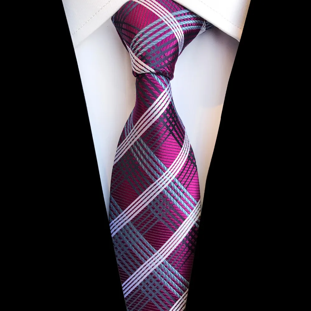 Ricnais модный клетчатый галстук Шелковый жаккардовый тканый Свадебный галстук для мужчин полосатый градиентный синий красный зеленый галстук вечерние галстуки Gravatas