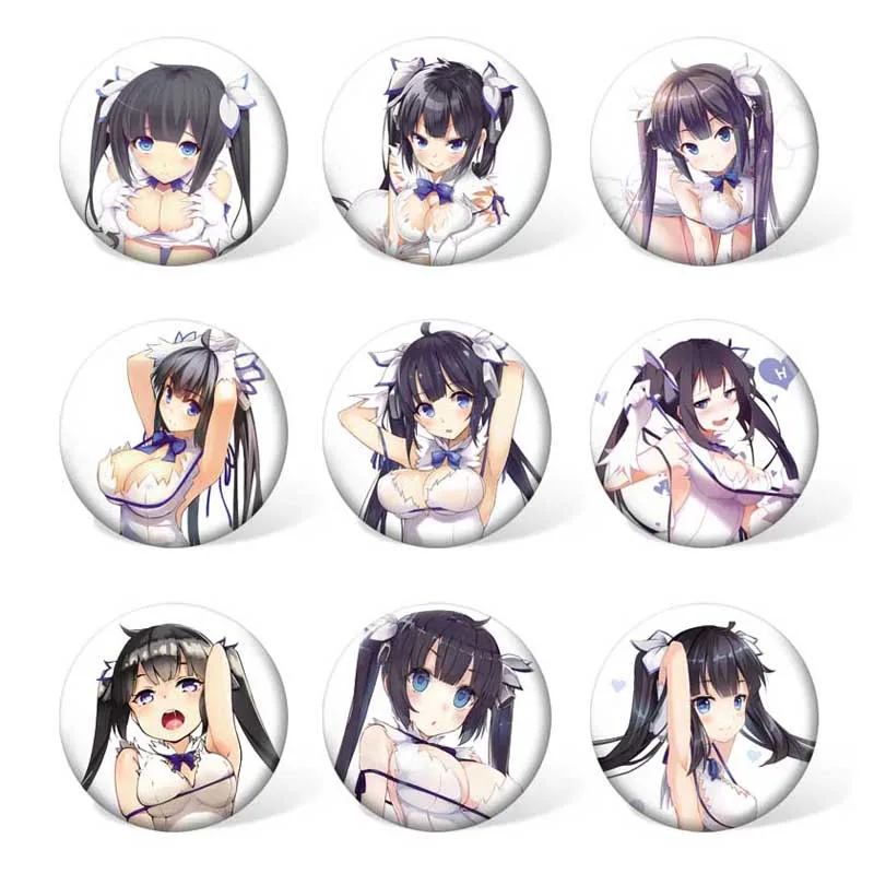 

Danjon ni deai o motomeru no wa machigatte irudarou ka Anime Kami Sama Badge and Brooch for Backpack Accessories (9pcs/set )