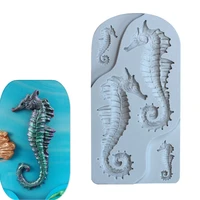 new seahorse shape fondant cake mold candy chocolate silicone molds cookies biscuits mould kitchen baking cake decorating tools