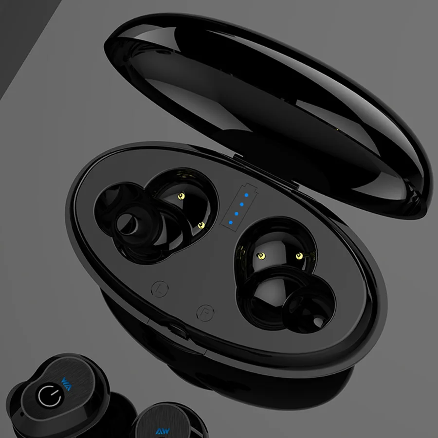 RIKYA WA02 Bluetooth гарнитура 5 0 с зарядным отсеком Беспроводная мини в ухо IPX5