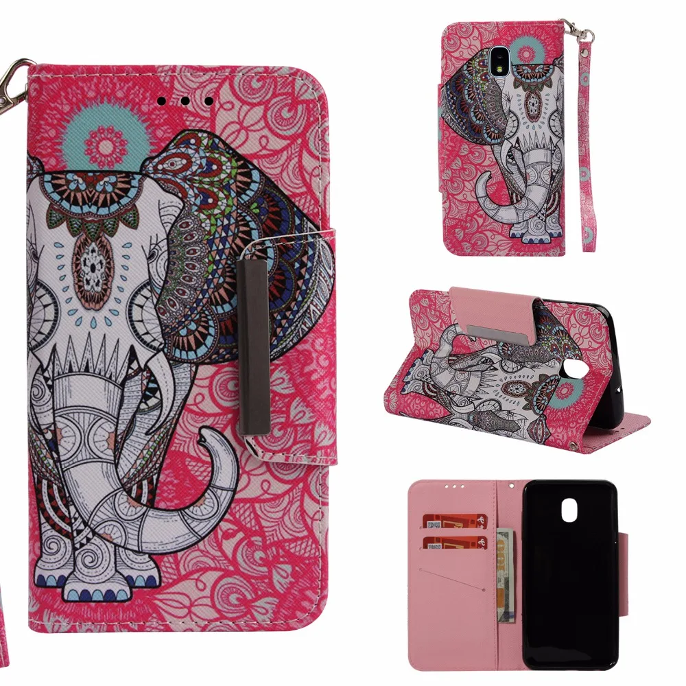 3D patterns flip cover for Samsung j7 2018 case PU Leather Flip Folio Phone Case with card pocket | Мобильные телефоны и