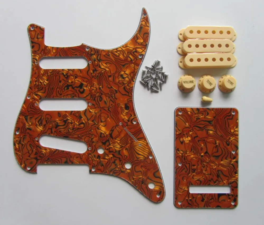 KAISH ST Pickguard верхняя крышка тремоло системы в полоску тигра w/Крем Пикап крышки