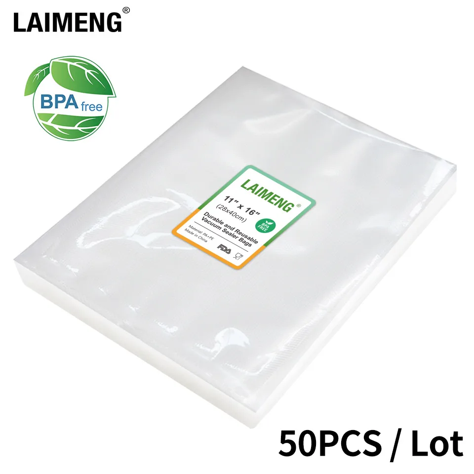 LAIMENG 50 мешков для вакуумной упаковки для вакуумного упаковщика Vac Sous Vide Вакуумный пакет для вакуумного упаковщика P105