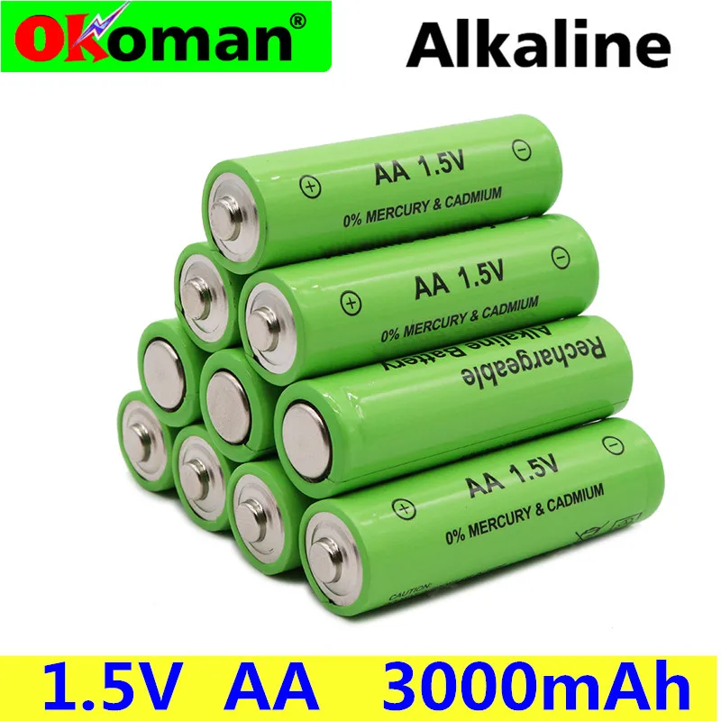 Okoman 2 20 шт./лот AA Аккумуляторная Батарея 3000mAh 1 5 V Новая Щелочная аккумуляторная