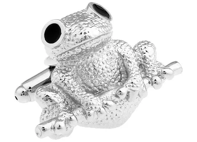 10 пар/лот серебряные запонки в форме лягушки черные белые стальные для рубашки