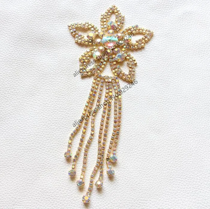 2 шт./лот аппликация со стразами и звездочками с бахромой серебристого