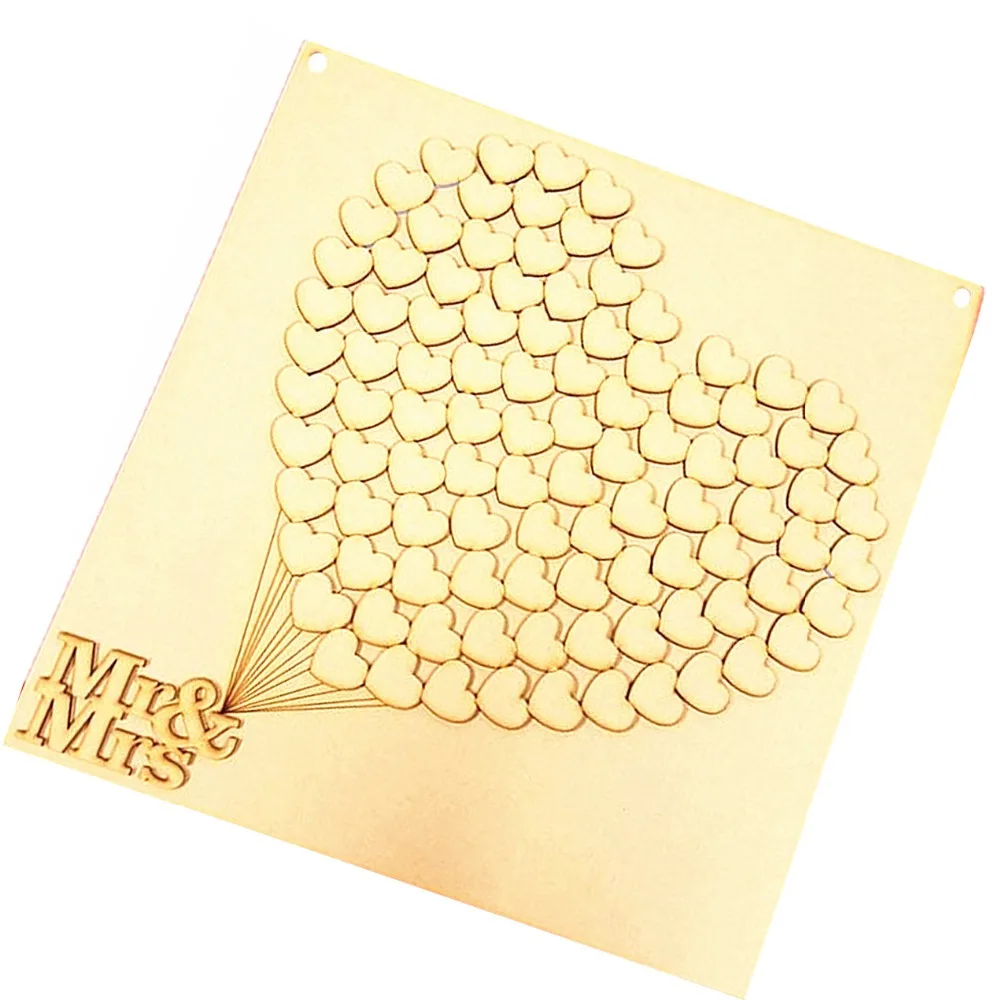 Персонализированные деревянные шары в форме сердца Свадебная книга для гостей