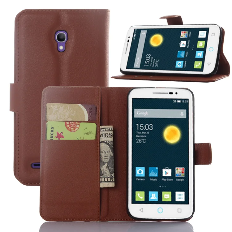 Винтажный кожаный чехол бумажник с подставкой для Alcatel POP 2 Premium OT7044 5 0