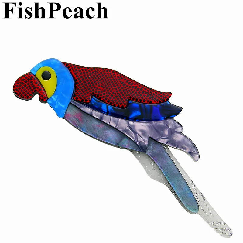 Красивая акриловая брошь в виде птицы FishPeach булавки и броши для женщин детей