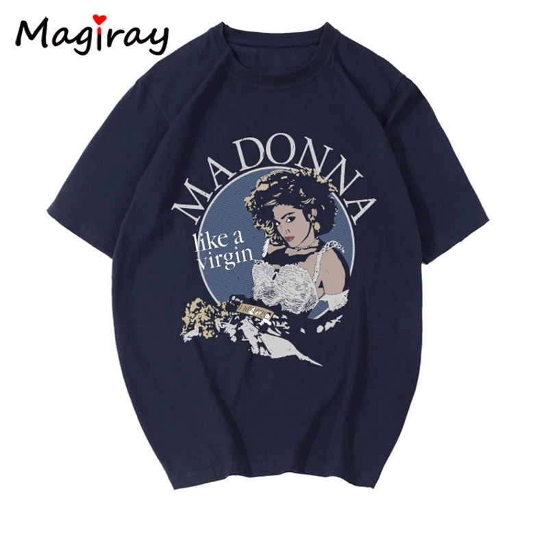 Крем Madonna Like A Virgin с буквенным принтом Футболка для женщин 2020 летнее платье