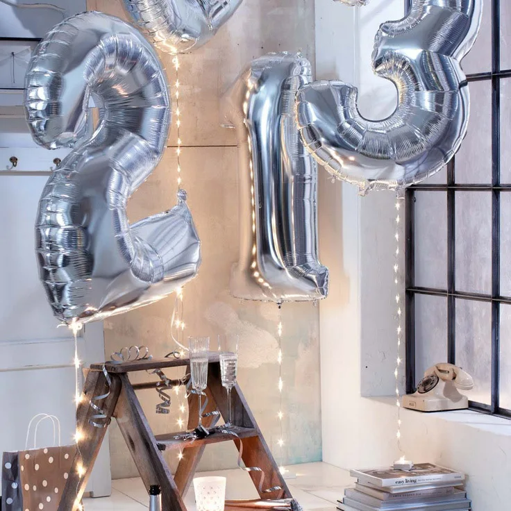 Party Balloons 16 inch Gold Silver Foil Happy Birthday Wedding Decoration Number Balloon Air Ballons 5Z | Дом и сад