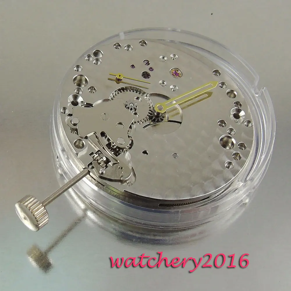 Vintage 17 Jewels 6498 Mechanical Hand Winding stainless steel Men's Watch Movement