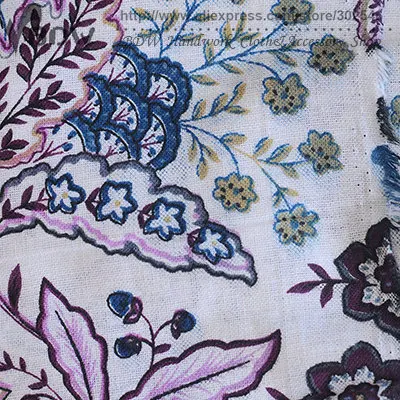 Бесплатная доставка синий цветок стиль хлопок льняные ткани wallpape ткань для diy zakka