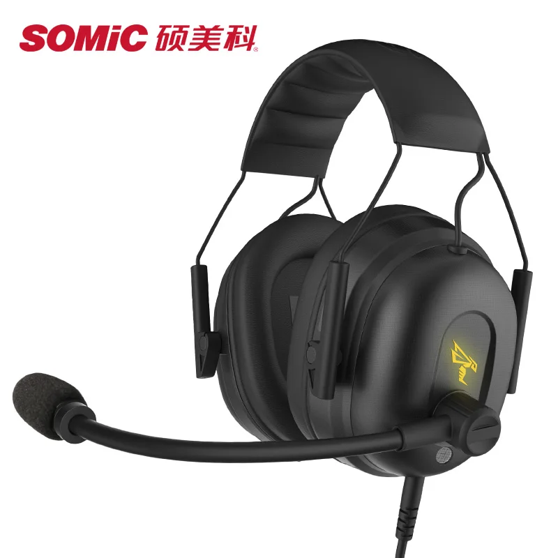 SOMIC профессиональный проводной Игровые наушники С микрофоном для ноутбук PC Sport