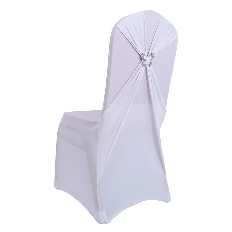 SunnyRain 4/6-pieces Spandex Folding Chair Covers for Wedding White Stretch Cover Elastic Bowknot Back Decoration | Дом и сад