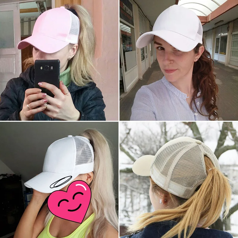 Блестящий конский хвост бейсболка женская грязная булочка Snapback шляпы для