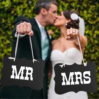 2pcs mr mrs photo booth prop diy black paper board photobooth props accessories wedding decoration wedding party favors supplies