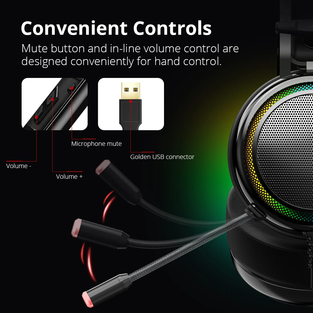 Игровая гарнитура Tronsmart Glary проводные наушники для ПК с Виртуальным интерфейсом