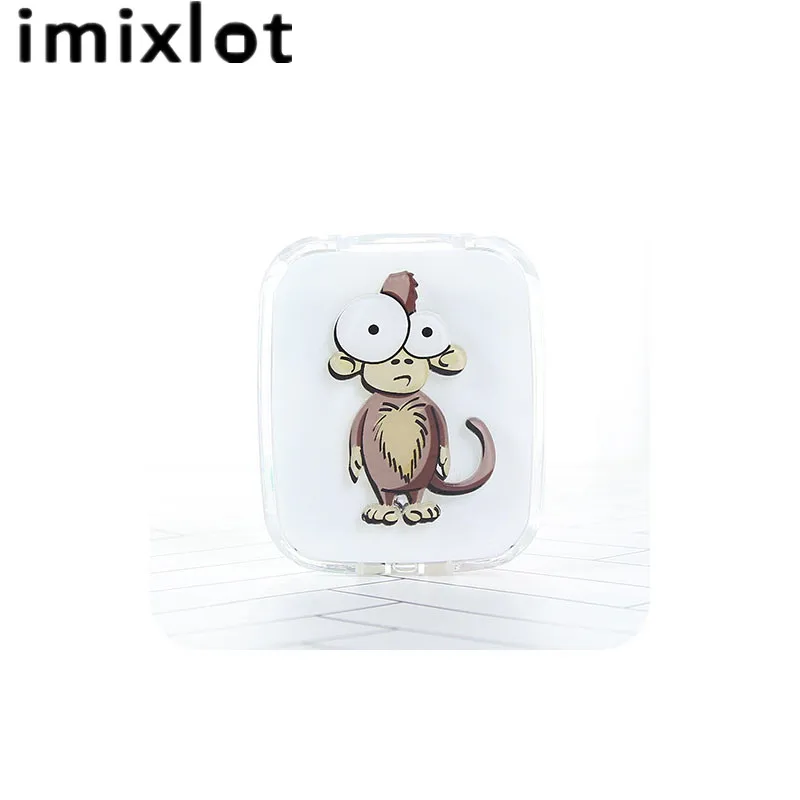 D IMIXLOT чехол с зеркальными контактными линзами с милыми животными для влюбленных Подарочная коробка для контактных линз - Цвет: D