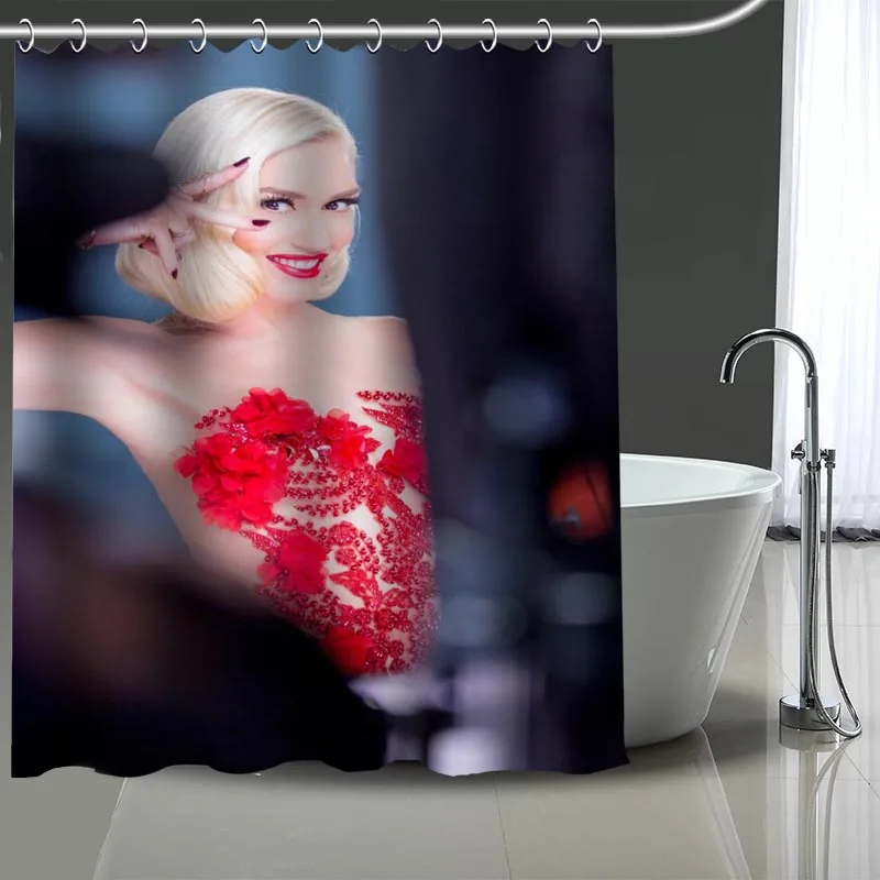 Занавеска для душа Gwen Stefani с принтом водонепроницаемая моющаяся шторка из