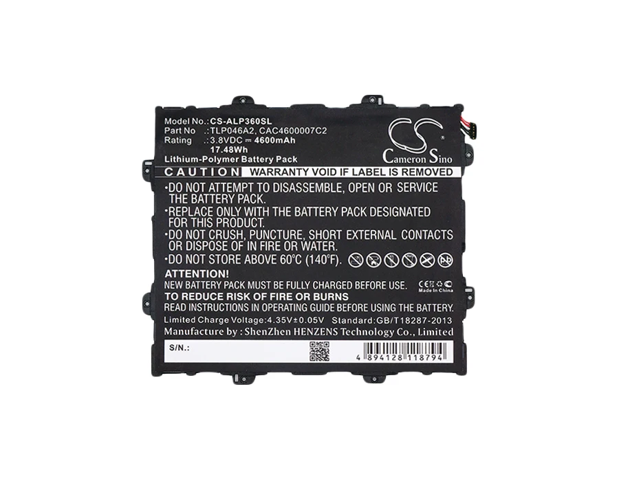 Cameron Sino 4600 мАч аккумулятор CAC4600007C2 TLP046A2 для Alcatel One Touch POP 10 (9 6) телефон|4600mah battery|cameron