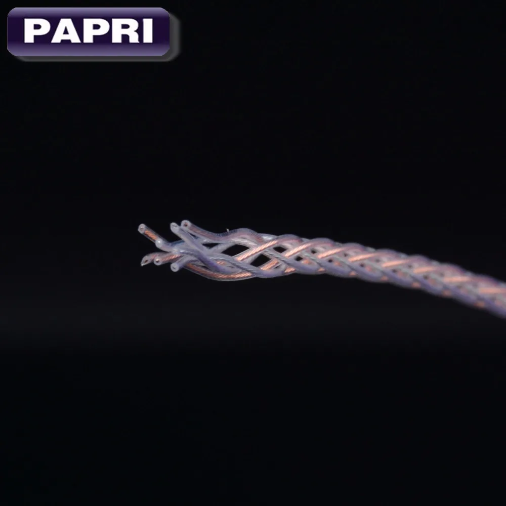 PAPRI DIY кабель наушников HiFi наушники 3.28ft/1M плетеный PTFE OCC Медь серебряной проволоки