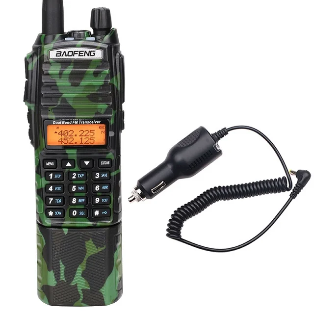 add car charger Baofeng UV-82 плюс иди и болтай Walkie Talkie 8 Вт Мощный 3800 мА/ч, Батарея с блоком питания постоянного тока Разъем Dual Band 10 км дальность Домашнее любительское радио, Си-Би радиосвязь - Цвет: add car charger
