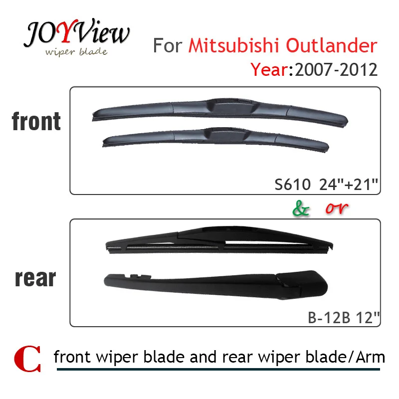Щетка стеклоочистителя S610 для Mitsubishi Outlander(2007 2012) 12 дюймов|wiper blade|rear wiper bladewiper arm blade |