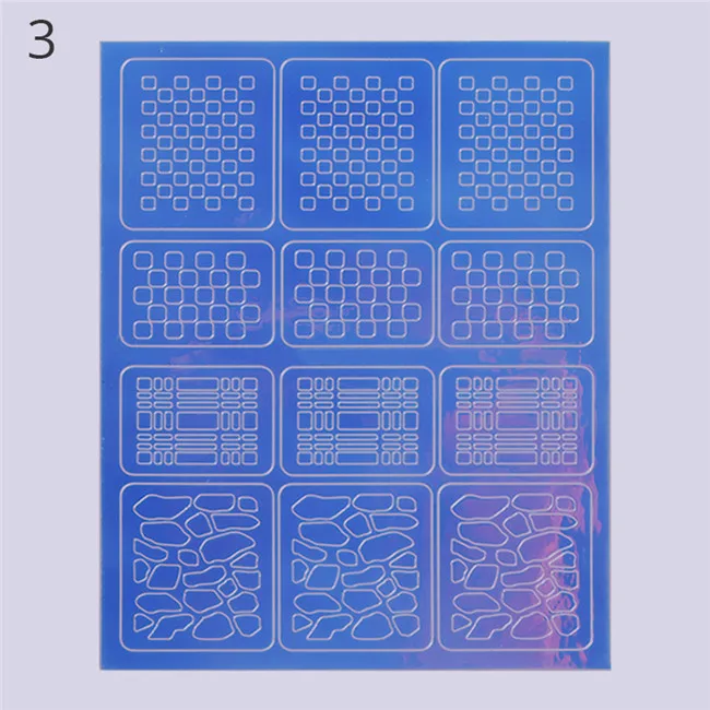 Pattern 3 Xmas AB Цвет ногтей винилы Стекло Бумага Рождество ногтей Книги по искусству полые 3D Советы Клей Стикеры ногтей Книги по искусству наклейки водная горка - Цвет: Pattern 3