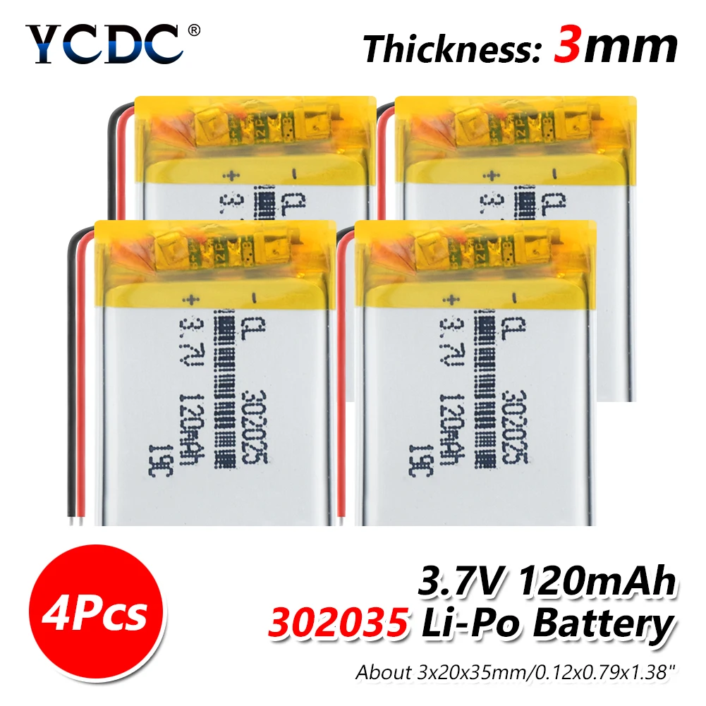 Поставка литиевой аккумуляторной батареи 302025 120 мАч 3 7 в для MP3 MP4 MP5 GPS PSP MID Bluetooth