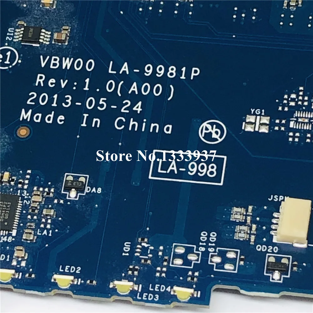 VBW00 LA-9981P материнская плата для ноутбука DELL Inspiron 5537 3537 Материнская SR170 I5-4200U 4TGXY 04TGXY
